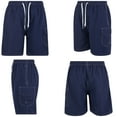 thumbnail image 3 of iBerryNY Mens Swim Trunks Quick Dry Cargo Shorts w/ Mesh Lining, 2 Pairs, Navy/Olive, X-Large, 3 of 4