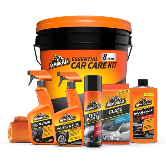 Armor All Car Cleaning Kit for Car Detailing, 8-Piece Set
