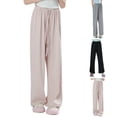 thumbnail image 2 of CPNG Girls Casual Sweatpants Solid Color Straight Leg Elastic Waist Baggy Sweatpants Loose Lightweight Street Style Pants, 2 of 5