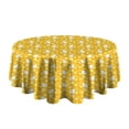 thumbnail image 5 of Yellow Lemon Fruit Shapes Orange Pattern Round Tablecloth 60"x60",Wrinkle Wipeable Table Cloth for Kitchen Dining Room Picnic Patio Party, 5 of 6