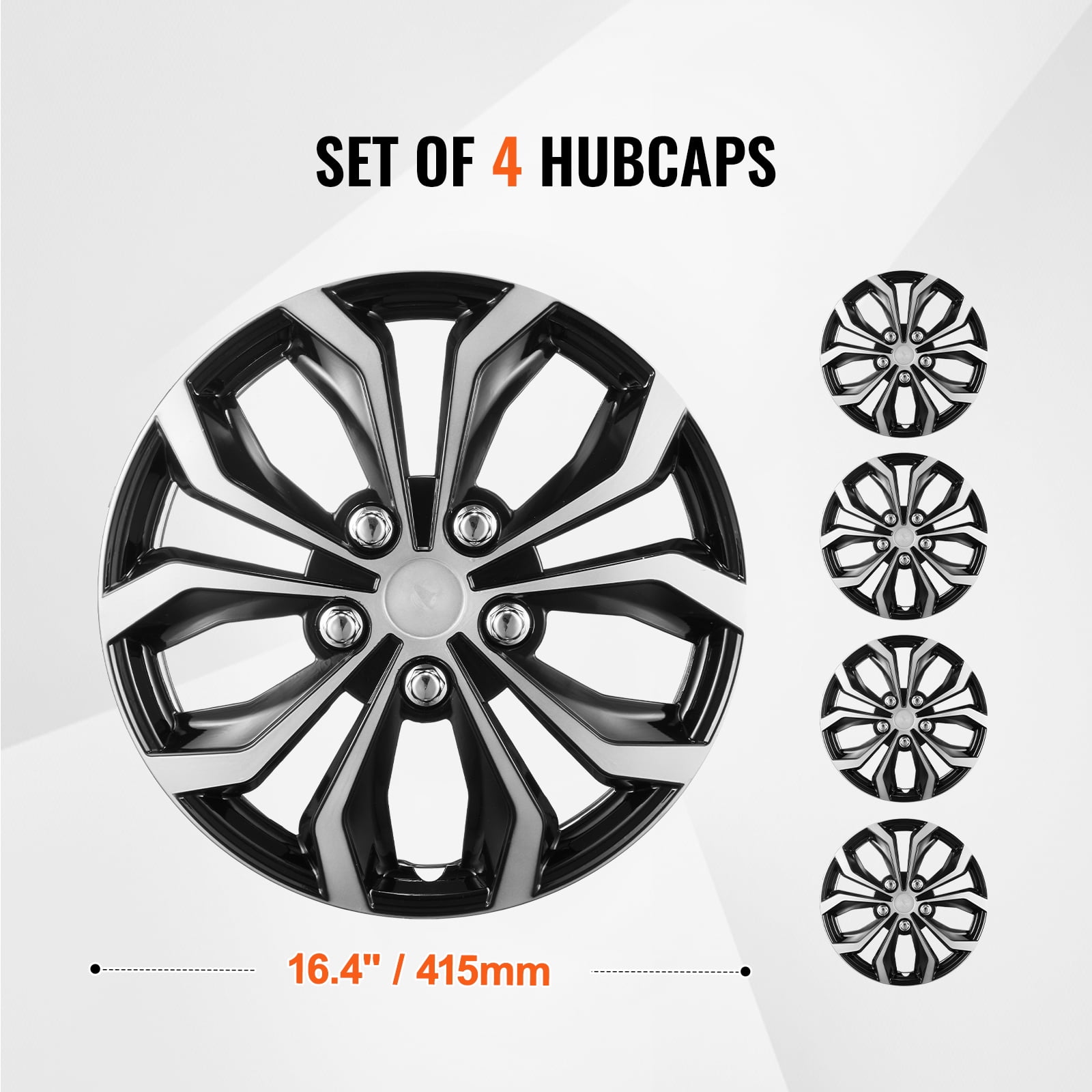 KFFKFF Wheel Covers, 15-inch Diameter, Durable & Enduring Anti-Scratch Tire Cap with Easy-Fit & Valve Access, ABS & PC Tire Cap with Exceptional Sturdiness & Minimized Wind Drag
