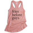thumbnail image 1 of Fries Before Guys Tank Top, Ladies Racerback Tank Top, Hipster Tank, Girl Tank, Single Tank, Desert Pink, Large, 1 of 3