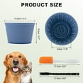 thumbnail image 2 of Tazones Lentos para Perros Unique Bargains, Tazón de Lamido de Silicona con Cepillo y Raspador, Base Antideslizante, Comedero Lento para Aliviar la Ansiedad y Salud Oral, Azul Marino, 2 of 7