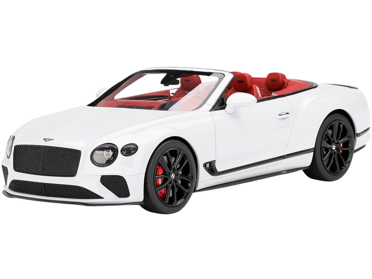 Beregn Asien Skuldre på skuldrene Bentley Continental GT Convertible Ice White with Red Interior 1/18 Model  Car by Top Speed - Walmart.com