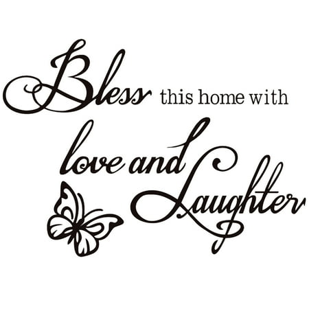 Home Wall Letters Wall Stickers, Justdolife Removable Self Adhesive Letter Quote Butterfly Love Wall Decal for Kids Home Living Room Bedroom Decor (20*12in) ()