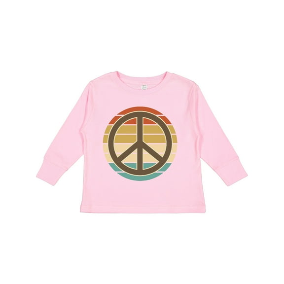 Inktastic Retro Peace Sign Sunset Boys or Girls Long Sleeve Toddler T-Shirt