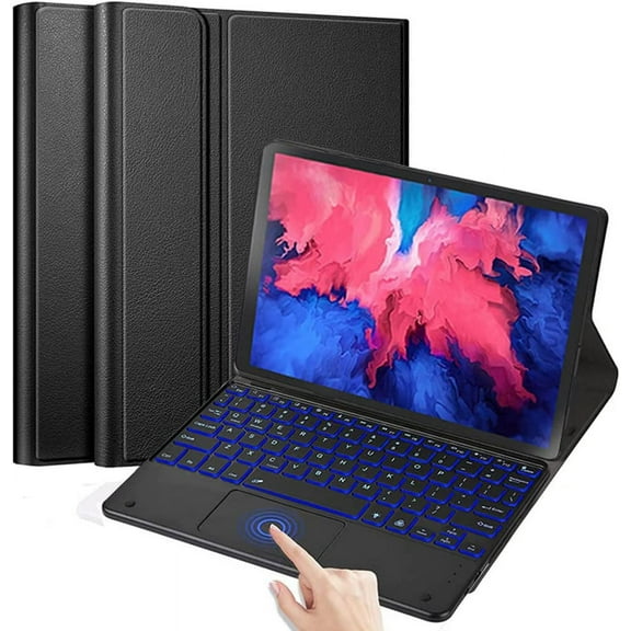 Backlit Touchpad Keyboard Case for Lenovo Tab P11 / P11 Plus 11" (2021 Release, Model TB-J606F / TB-J606L) 11-inch, Magnetically Detachable Bluetooth Keyboard for Lenovo P11 / P11 Plus, Black