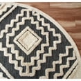 thumbnail image 6 of 4â€™ Round Gray and Cream Geometric Area Rug, 6 of 8