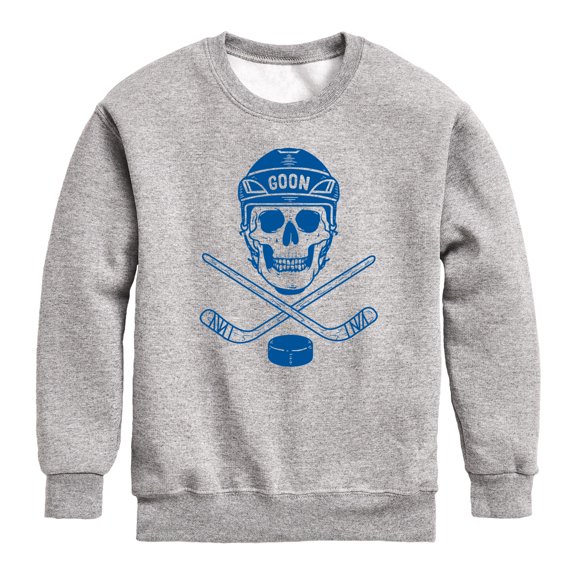 Instant Message - Hockey Skull - Youth Boys Crew Fleece Sweatshirt