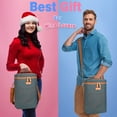 thumbnail image 4 of Tirrinia Insulated 4 Bottle Wine Carrier Tote Cooler Bag for Travel Picnic Padded Champagne Glass Carrying Case Leather, 4 of 7