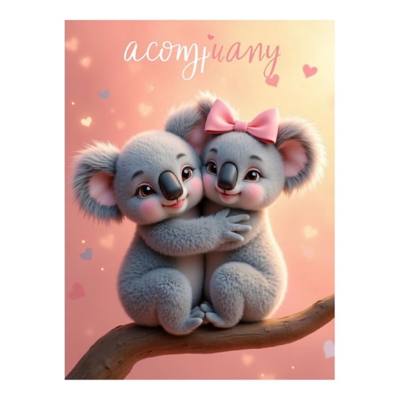 Diamond Art Kits for Adults, Cute Koalas Hugging Pink Bow 5D Diamond Painting Kits for Adults Beginners, DIY Full Drill Diamond Painting, Gem Art and Crafts 12x16