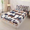 thumbnail image 2 of Manfei Vintage Train Zipper Twin Comforter Sets with Fitted Sheet and 2 Pillowcases,Retro Boys Art Zipper Bedding Set,White,Polkadot Reversible,4pcs, 2 of 8