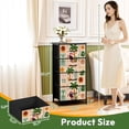 thumbnail image 2 of 4 Drawer Vertical Storage Dresser Tropical patchwork Summer palm tree bananas leaves with Wood Top Fabric Pull Drawers, 2 of 8