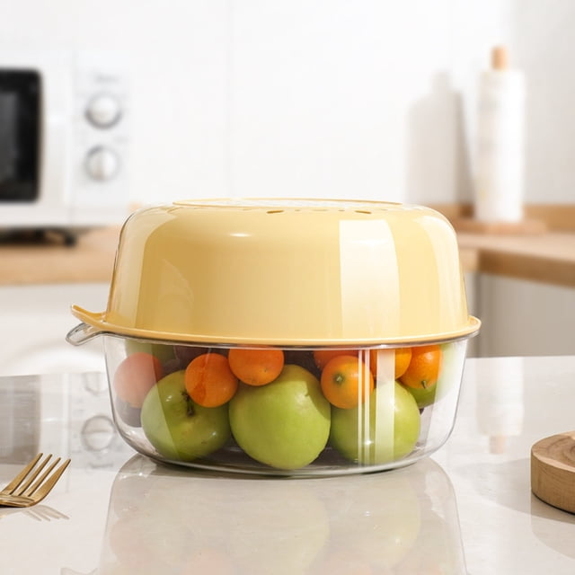 Lavabo De Doble Capa Para Verduras Desagüe De Cocina Doméstico Lavado De Verduras Artefacto Transparente Para Lavar Fruta Filtro De Agua Plato Para Fruta Goteo