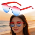 thumbnail image 2 of Patriotic Rimless Heart Shaped Sunglasses for Women Men Usa Accessories for Memorial Day 4Th of July Pool Birthday Party Holiday Events, Glasses *1, 2 of 8