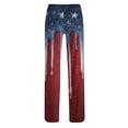 thumbnail image 4 of 4th of July Women's Pajama Pants Stretch Drawstring Lounge Pajama Pants USA Flag Star Printed Wide Leg Sleepwear Bottoms America 250th Anniversary Classic Baggy Sleep Pants with Pockets, 4 of 4