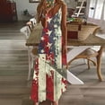 thumbnail image 2 of Cmfcve 4th of July Patriotic Dresses Star-Spangled Printed Bohemian Beach Dresses Sleeveless V-neck Summer Flowy Maxi Dress, 2 of 5