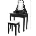 thumbnail image 3 of Costway Vanity Table 10 Dimmable Bulbs Makeup Dressing Desk Black, 3 of 12