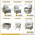 thumbnail image 4 of XIZZI 9-Piece Outdoor Patio Sectional Furniture Sets, Wicker Patio furniture with Coffee Table and Swivel Chairs, Waterproof Outdoor Conversation Set for Balcony, Porch, Backyard, Gray, 4 of 11