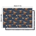 thumbnail image 6 of Blue Highland Cow Flower Pattern Summer Placemats Table Placemats Set Of 4-Linen Kitchen Washable Placemats Table Mats 11.8"x17.7" Non-Slip Heat Resistant, 6 of 6