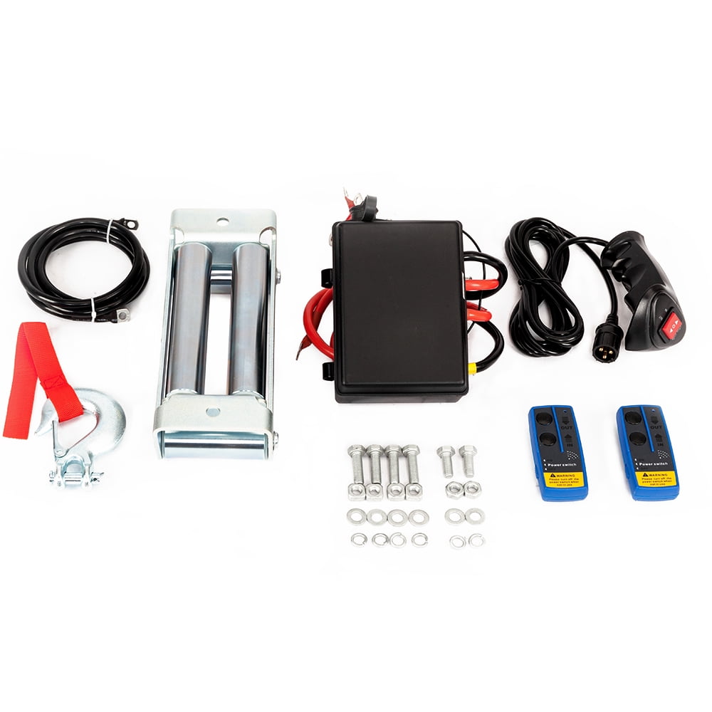 Electric Winch Recovery 12V 12500lbs Winch Trailer Truck SUV with Wireless Remote Control Kit Electric Winch Recovery 12V 12500lbs Winch Trailer Truck SUV with Wireless Remote Control Kit