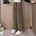 thumbnail image 5 of ATOGUTA Pants Warm Girls Kids Straight Leg Casual Baggy Joggers Teen Loose Athletic Corduroy Pants with Pocket Size 5T-15, Khaki, 5 of 6