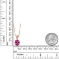 thumbnail image 2 of Gem Stone King 4.53 Ct Oval Pink Created Sapphire 18K Rose Gold Plated Silver Pendant, 2 of 4