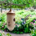 thumbnail image 5 of Lingouzi Hummingbird House Outdoor Hanging Wooden Bird Feeder Wooden Hummingbird House, 5 of 5