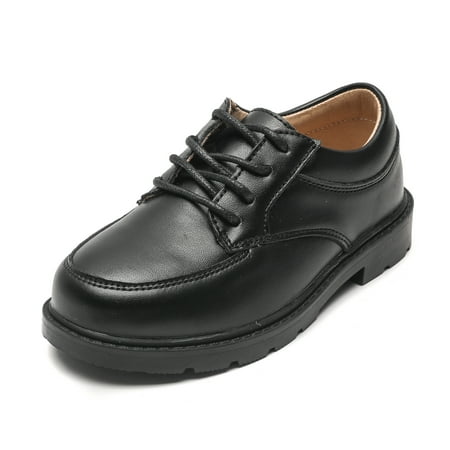 kkdom Boys Girls Oxford Shoes Leather Loafers Fashion Dress Shoes Black Size 12.5 Little Kid