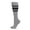 Medium Gray Heather, variant on Wellfit Unisex Striped Athletic Cushion Sole Knee High Cotton Blend 15-20mmHg Graduated Compression Socks, 9-11, White