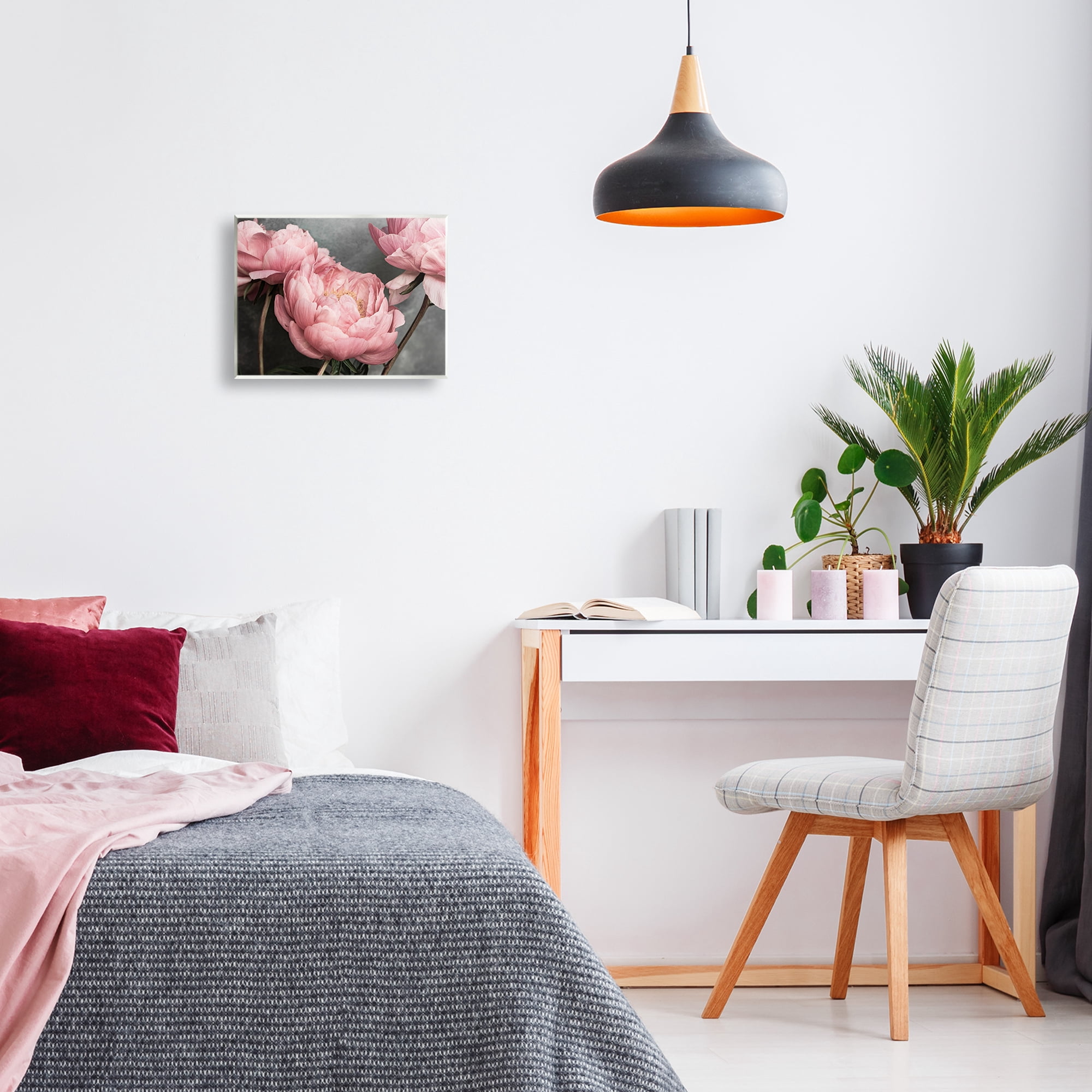 Stupell Industries Pink Peonies Trio Plants & Flowers Painting Unframed Art Print Wall Art, 14 x 11