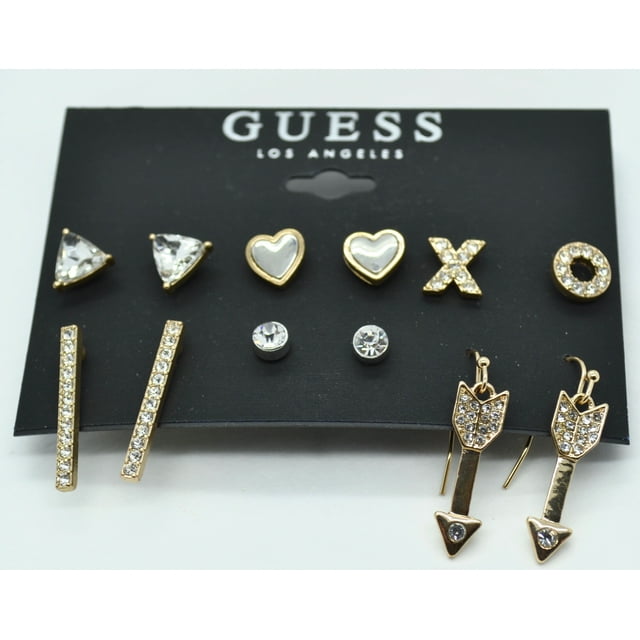 GUESS Los Angeles - Boucles d'Oreilles Plaquées Or - Ensemble de 6