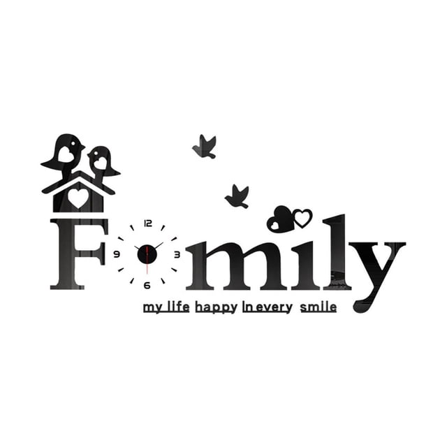 Reloj de pared acrílico decorativo para la familia, ideal como regalo de inauguración de la casa, moderno. Números negros