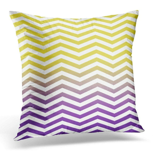 Funda de almohada ABPHQTO Ombre amarillo púrpura acuarela Chevron 50x50 cm