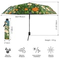 thumbnail image 3 of FORMRS Travel Umbrella Folding Auto Open Close Windproof Rain UV Protection, Orange Floral Garden, 3 of 8