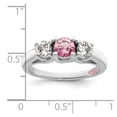 thumbnail image 5 of Survivor Collection  Sterling Silver Rhodium-plated Clear and Pink Topaz Pamela Ring, 5 of 5