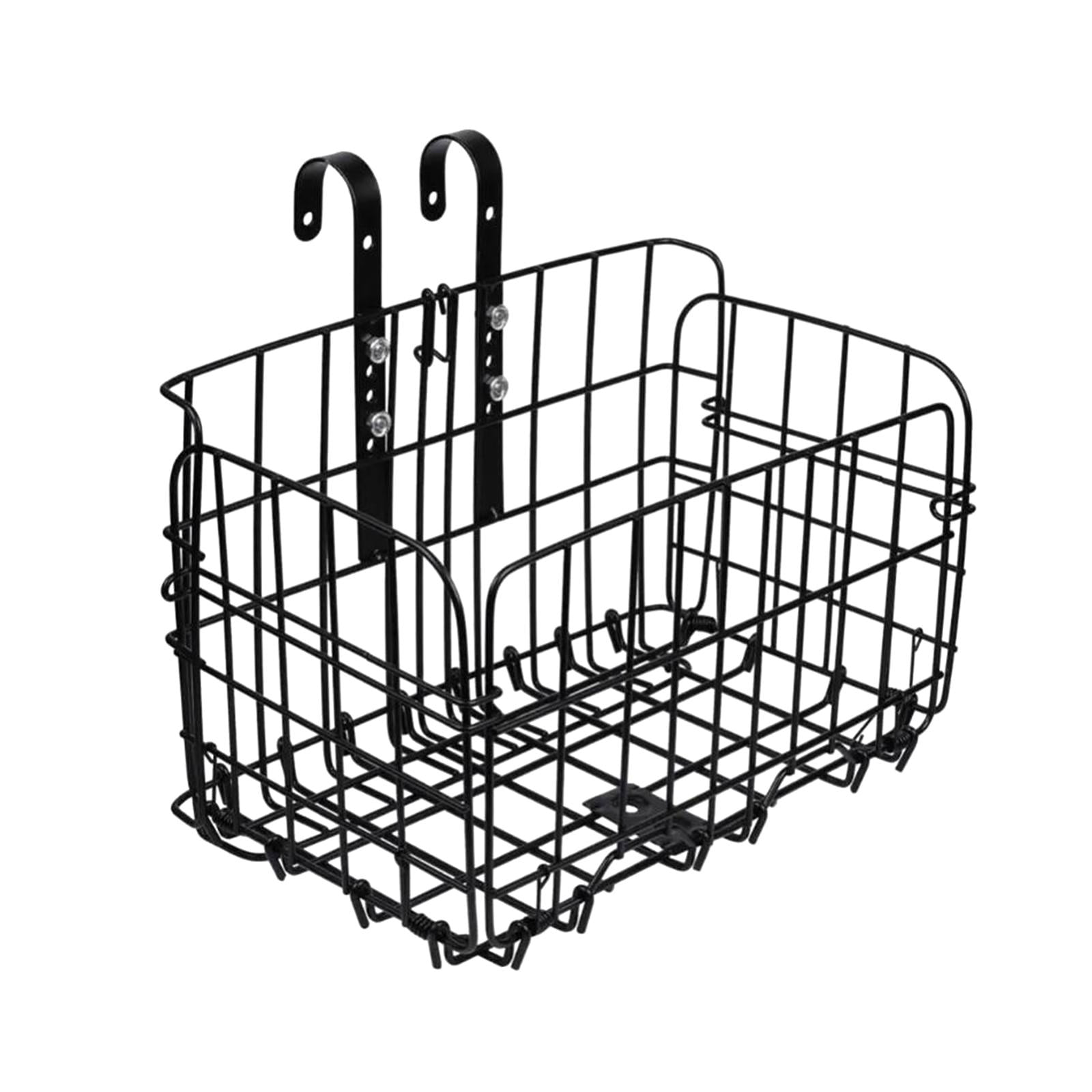 Metal Front Handlebar Bike Basket Detachable Cat Carrier Sturdy Material Durable Black