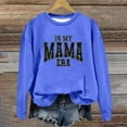 thumbnail image 2 of DeHolifer Mama Sweatshirts for Women Plus Size Letter Print Fall Trendy Crewneck Sweatshirt Long Sleeve MAMA Graphic Pullover Tops Blue 2XL, 2 of 3