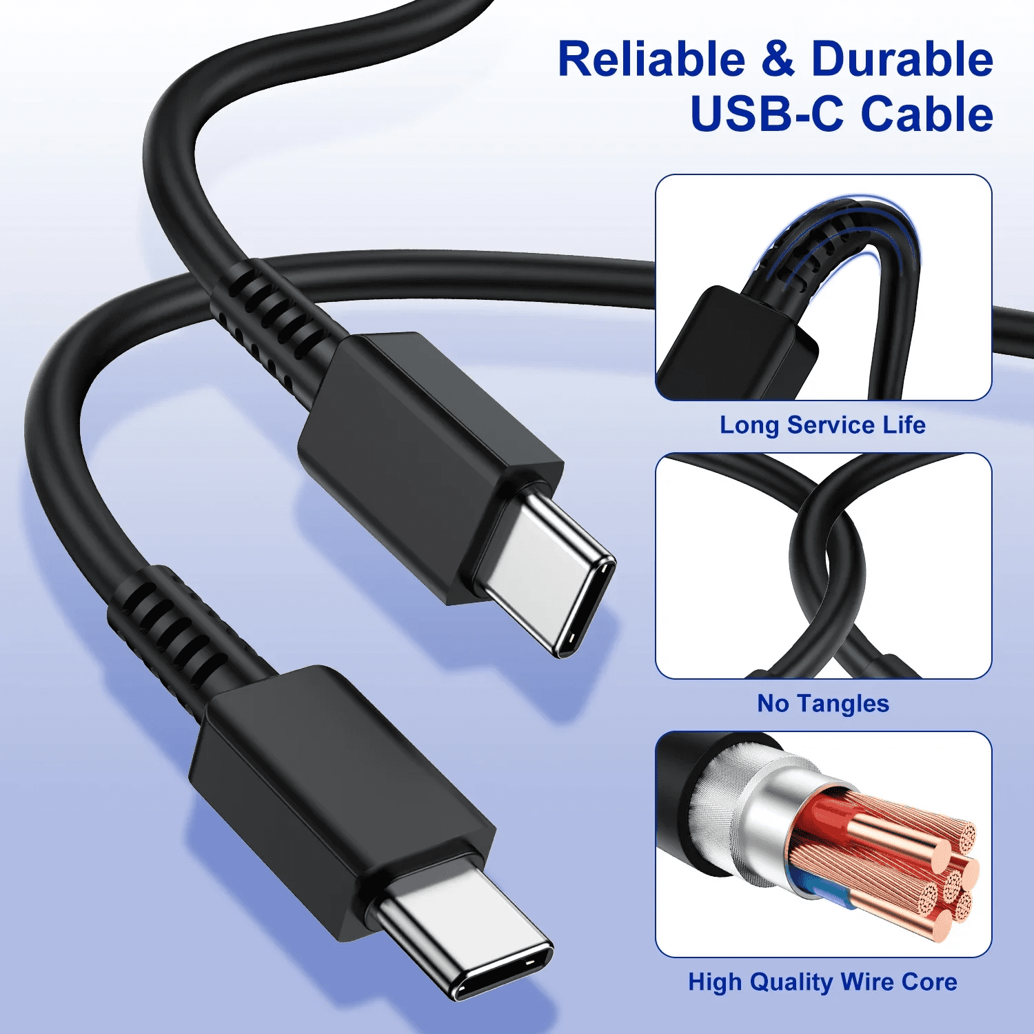 Super Fast Charger Type C 2Pack 45W USB C Fast Charging Block Wall Charger with 2*10FT Android Phone Charger Cable Compatible with Samsung Galaxy S25/S24/S23 Ultra/S23+/S22