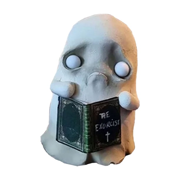 Maojin Decoración de Halloween Decoraciones de Halloween Libro de Lectura de Fantasmas de Terror de Halloween Adornos de Resina Accesorios de Fantasmas Blancos Lindos Suministros par(Buy 2 Get 1 Free