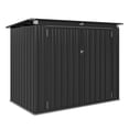 thumbnail image 2 of Bapipro 3.3’ x 5.6’ Storage Shed Outdoor Metal Garbage Can Shed with Lockable Doors and Easy Lift Hinges, Black, 2 of 11