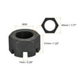 thumbnail image 2 of Uxcell M30x2mm Hexagon Slotted Nut, Grade 4.8 Carbon Steel Hex Castle Nuts, Black, 2 of 6