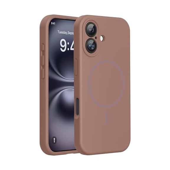 Eryueer Magnetic for iPhone 16 Plus Case, [Soft Anti-Scratch Microfiber Lining], Magnetic for MagSafe, Liquid Silicone Shockproof Drop Protection Phone Case for 16 Plus,Chocolate