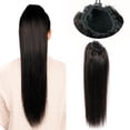 thumbnail image 2 of Straight Human Hair Ponytail Drawstring Ponytails Extension for Black Women Brazilian Straight Remy Hair Clip In Ponytail hairpieces Natural Black, 2 of 7