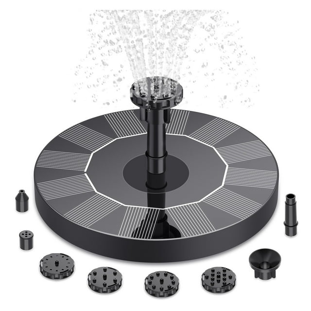 Solar Fountain Pump,with 6Nozzles And 4ft Water Pipe,Solar Powered Pump For Bird Bath,Pond,Garden And Other Places ,Multi-Install Methods
