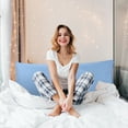 thumbnail image 3 of REGALWOVEN Microfiber Body Pillowcases, Striped Pillow Case Breathable & Soft Bed Pillow Covers Steel Blue Jumbo, 3 of 7