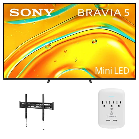 Sony K-65XR50 65" TV with FIXED-MOUNT-43-90 and 3-OUTLET-SURGE (2025)
