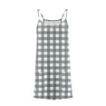 thumbnail image 4 of Teen Girls Summer Dresses with Pockets 2025 5-14 Years Kids Cute Plaid Printed Spaghetti Strap Going-Out Beach Short Mini Dress, 4 of 5