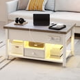 thumbnail image 4 of Craftian 4-in-1 Lift Top Coffee Table with RGB Light, Storage, Power Outlets, Dual Tops, White, 4 of 10