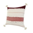 thumbnail image 5 of LR Home Ox Bay Hand-stitched White/Red Stripe All-Natural Cotton Pillow Cover, 5 of 8